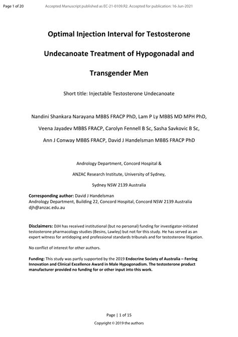 Optimal injection interval for testosterone undecanoate treatment .